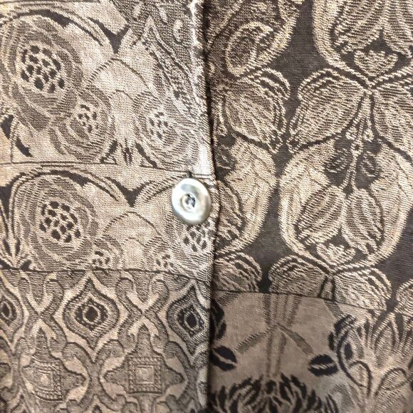 Vtg Laura Ashley Sz L Button-Front Midi Dress Olive Black Mixed Floral... - Picture 7 of 13